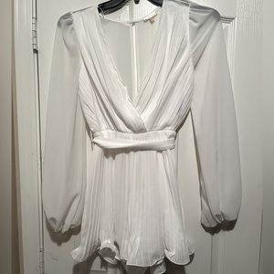 Luxxel Chiffon Long Sleeve Romper